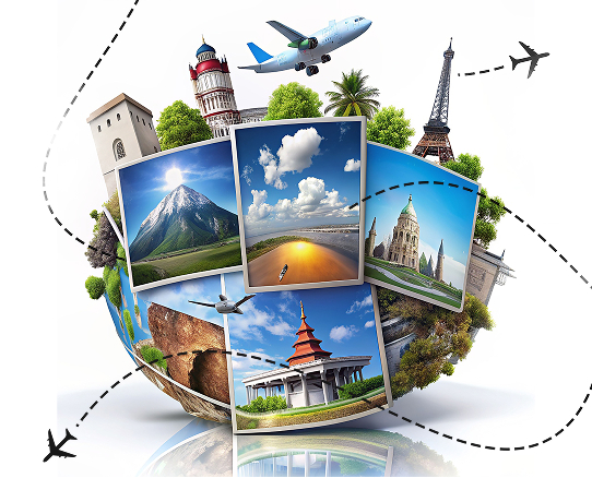 A person in traditional attire with hands in a prayer gesture, adorned with marigold garlands